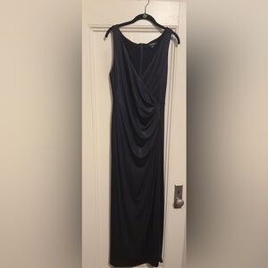 NWOT Ralph Lauren Black Sheath Gown Dress 58” long. Navy Blue. Size 10.